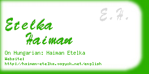 etelka haiman business card